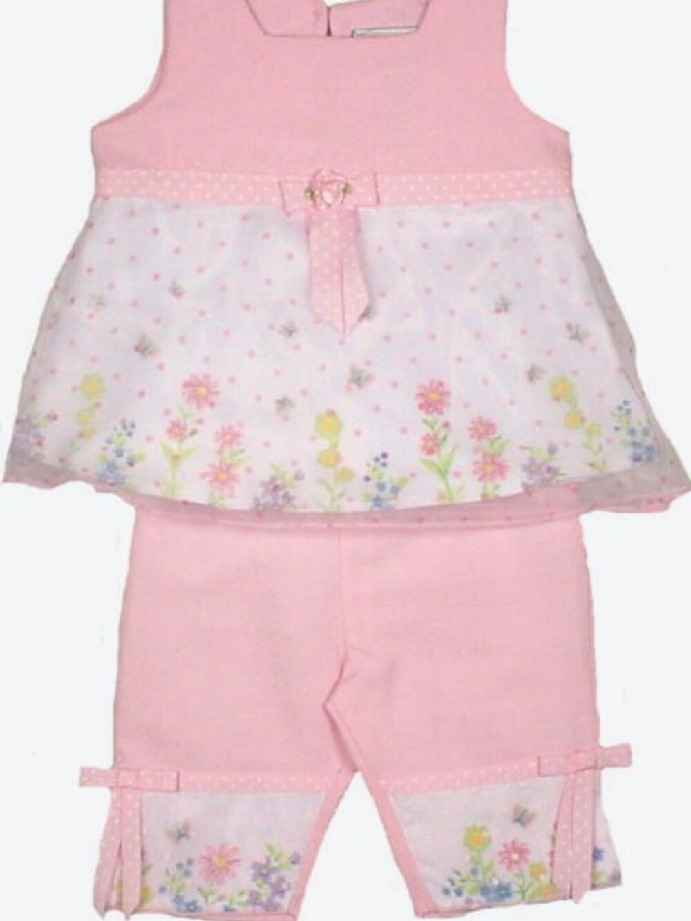 Youngland - Baby Girls' Pink & White Rayon Pant Set